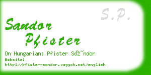 sandor pfister business card